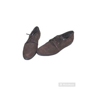 Rockport Suede Ghillie Chocolate Brown Leather Oxford Loafer Flats Size 8 #W4021
